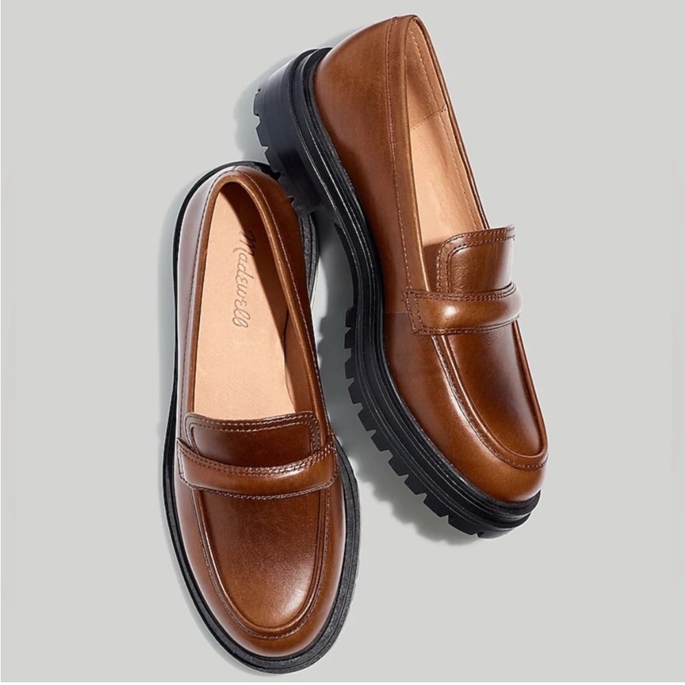 New Madewell The Bradley Lugsole Loafer in Leather Stable size 10